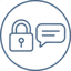 보안 채팅 아이콘 - 자물쇠와 말풍선 그래픽